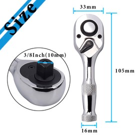 Yakamoz 3/8 Inch Drive Mini Ratchet Wrench, 72-Tooth Stubby Ratchet Socket Wrench, Quick-Release Reversible Small Stubby Ratchet Tool