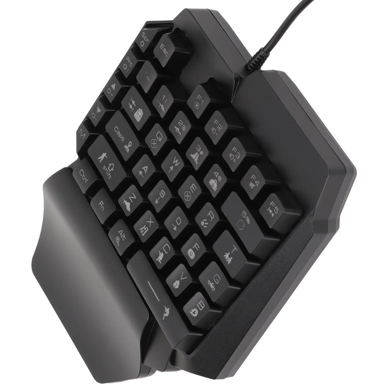 One Handed Gaming Keyboard 39 Keys Luminous Ergonomic Design Anti