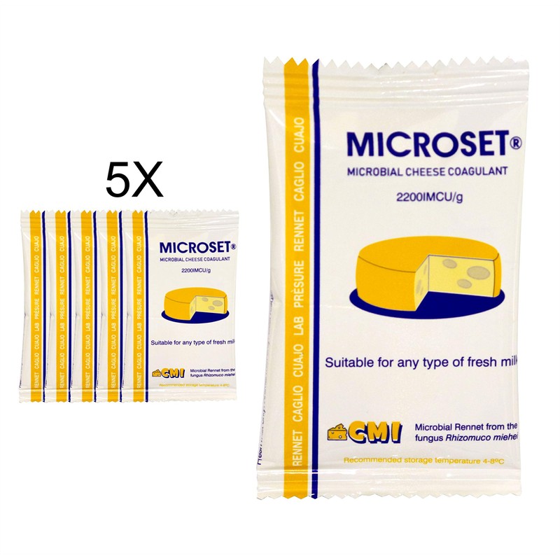 Pack of 5X5g Microbial Rennet Mix Cheese Coagulant Microset use