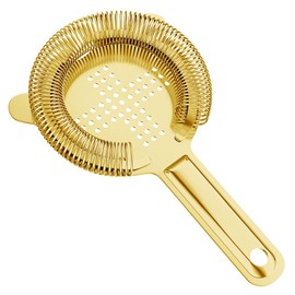 Homestia Hawthorne Strainer, Stainless Steel Prong Bar Strainer, Cocktail Strainer for Home Bar and Professional Bartenders, Bar Strainer Cocktail for Boston Shakers Mixing Glasses (Gold)