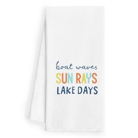 WFSM Lake Days Kitchen Towels, Lake House Decor, Lake Dish Towels for Kitchen, Lake Decor for The Home, Lake House Gifts, Lake House Essentials, Decorative Hand Towels for Bathroom, 16x24 Inch