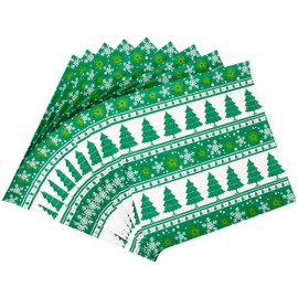 Yesaler Christmas Wax Paper Packaging Paper for Food Christmas Wrapping Paper for Sandwich, Burger, Fries, Pack of 100 (Green Christmas Tree)