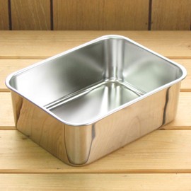 Nagao Tsubamesanjo Deep Type Bats Set, 8.9 inches (22.5 cm), Lid Included, Square Storage Container, 18-8 Stainless Steel, No. 4, Made in Japan