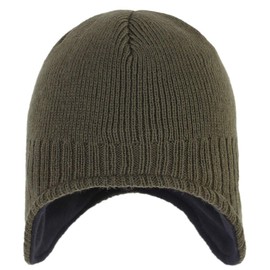 [Connectile] Men's Winter Warm Earmuffs Knit Hat, Outdoor, Cold Protection, Knit Cap, Ski, Knit Hat, armygre