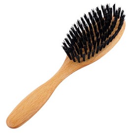 Redecker Hair Brush for Short to Medium Hair Oiled Beech Wood Hard Black Boar Bristles 7 Rows Size 20.5 cm