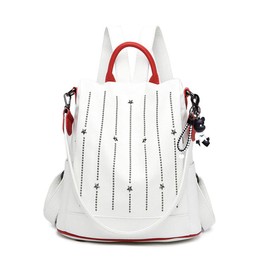 BUKESIYI CCDE78158 Women's Bag Backpack Handbag Women Backpack Small Anti-Theft School Backpack Laptop Weekender PU Leather, Non-straight white V1, BUKESIYI Bag