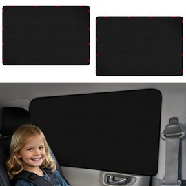 ZATOOTO Car Window Covers for Rear Side Window Curtains Suede Sun Shade for Privacy Blackout for UV Protection, Car Shades for Large Rear Window, 21.2×39.3in