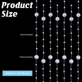 GLOBLELAND 30Pcs Silver Artificial Pearl String for Floating Candles Faux Pearls Beads String for Vases Filler Pearl Party Garland Decoration for Wedding Centerpiece Party Decor