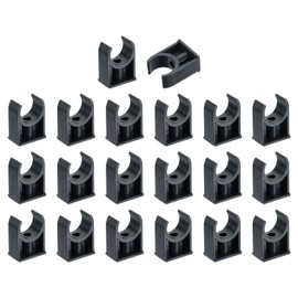 sourcing map 20Pcs PVC Water Pipe Clamps Clips, U-Shaped Tubing Hose Buckles, Irrigation Tube Holder for 25mm OD for TV Trays Tubing Hose Hanger Support Tubing, Black