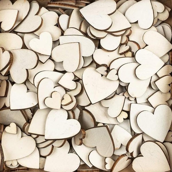ZesNice Wooden Hearts for Guest Book Decoration