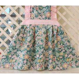 CRB Fashion Kids Cooking Baking Apron | Toddler, Little Girls, Cute Kitchen Chef Aprons, Blue Sky, 6 to 8 Years Old