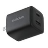 Elecom EC-AC10740BK Charger, 40 W, 2 Ports, Type-C USB-A, USB,