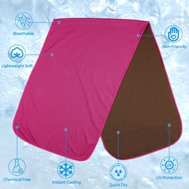 Cooling Towels for Neck and Face - Microfiber Chilly Towel Yoga Towel for Men or Women Ice Cold Towels for Yoga Gym Travel Camping Golf Football & Outdoor Sports