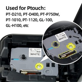 P PUTY Labelling Device Tapes as Replacement for Brother P-touch Label Tape TZe Label Tape TZ Tape 12 mm 0.47 Compatible with Tze 12 mm Ptouch Label Tape for PT-H105 PT-P300BT PT-H107B, 10 Rolls