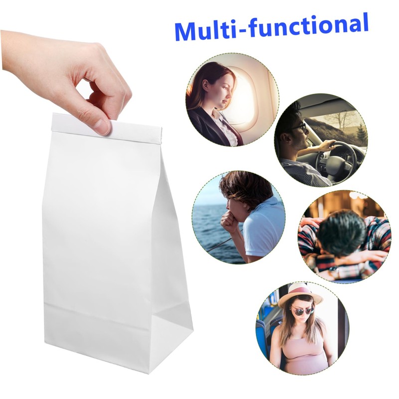 TEHAUX 50 Pcs Sanitary Puke Bags Disposable Vomit Bags for