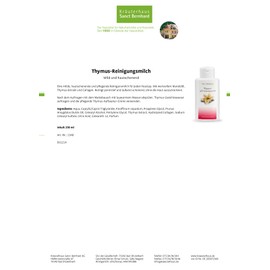 Sanct Bernhard Thymus Care Set - Cleansing Milk - Facial Toner - Cream - Pack of 3