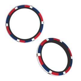 Dominican Republic Flag Steering Wheel Cover Cute Funny,Universal Fit 14-15 inch Steering Wheel Cover for Women Men, Automotive Interior Accessories Decorative,with 2 Pack Car Coaster