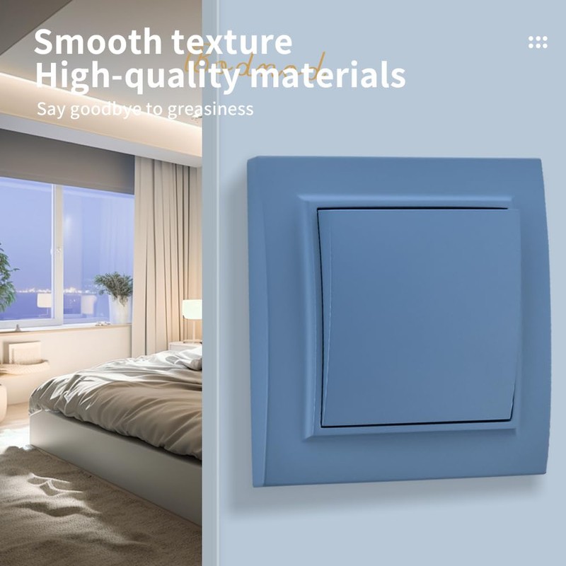 On/Off Switch, 1-Gang Blue Wall Switch, Mechanical Wall Switch 86