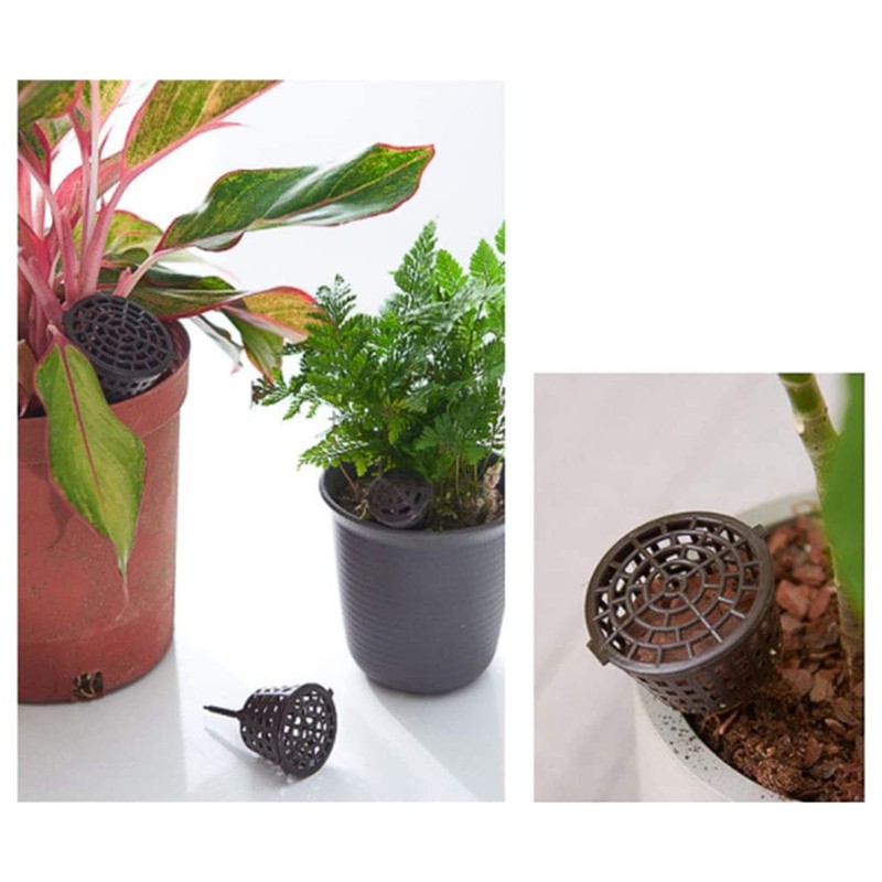 100PCS Plastic Fertilizer Mesh Basket with Lid Planting Fertilizer Net