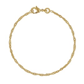 LES POULETTES BIJOUX - Gold-Plated Bracelet Singapore Mesh 2 mm, Sterling Silver