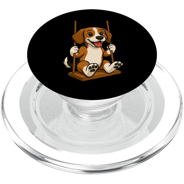 Cute Cartoon Beagle on a Swing PopSockets PopGrip for MagSafe