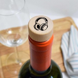 Azeeda 19mm 'Over-Ear Headphones' Wooden Bottle Stopper/Cork (BS00033295)