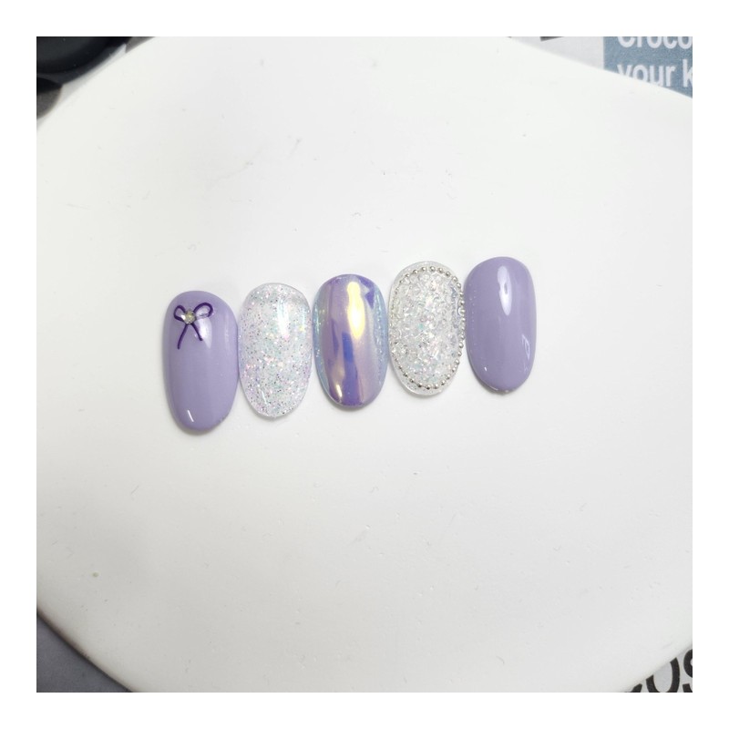 Purple Ribbon Pixie Nail - Alcohol Swap 2p / 퍼플