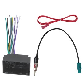 New Version Car Stereo Wiring Harness Antenna Adapter Kit Fit for Jeep Renegade 2015-2019, No Factory Premium Amp