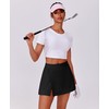 PINSPARK Tennis Skorts for Woman High Waisted Golf Skirt with