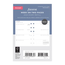 Filofax 2025 Pocket Diary Minimal Week on Two Pages