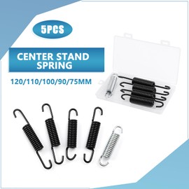 GOFIRA 5Pcs Motorcycle Center Stand Spring in Heavy Spring Steel Material,Overall Length 75mm 90mm 100mm 110mm 120mm