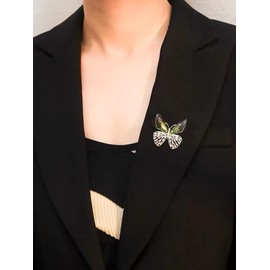 IMINI Green Crystal Rhinestone Brooch, Classic Apparel Pin for Women, Shawl Clip, Lapel Safety Pin, Corsages Bouquet for Hat Bag Suit Tie