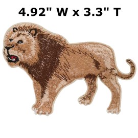 Roaring Lion Patch Embroidered Iron-on/Sew-on Decorative Embroidery Applique Clothing Vest Jacket Premium Stitching Nature Wild Animals Africa African Safari Travel Souvenir Big Cats King of Jungle