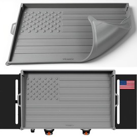 28 inch Silicone Griddle Mat Cover for Blackstone Grill, Embossed American Flag Design, Heavy Duty Weather-Resistant Rust & Dirt Protector, Fits Standard Flat Top Model (Not Omnivore or XL), Gray