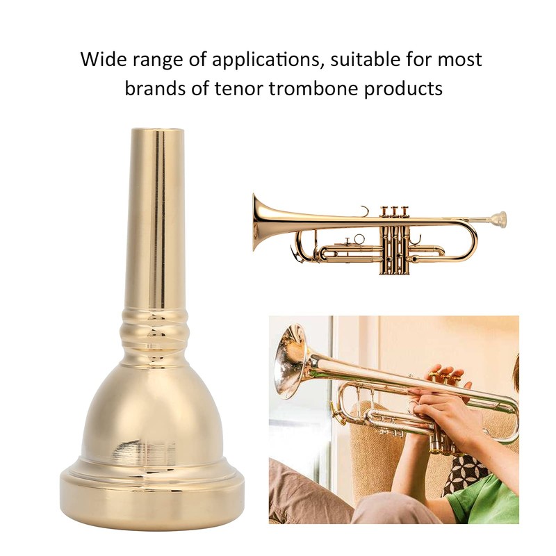 Nunafey Tenor Horn Mouthpiece 1/2" Horn Mouthpiece for Trombone Golden