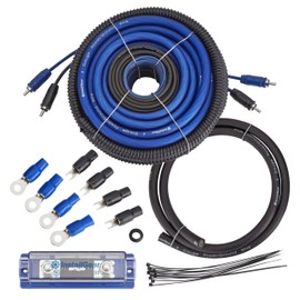 InstallGear 4 Gauge Amp Wiring Kit - 17ft Amplifier Subwoofer Wiring Kit with True Spec Cables - Power Soft Touch Wire Set for Car Audio Installation - Blue