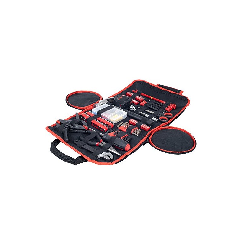 Household Hand Tools, 86 Piece Tool Set With Roll-Up Bag