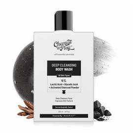 Chemist at Play Deep Cleansing Body Wash Activated Charcoal Removes Dirt Lactic Acid For Skin Texture Glycolic Acid For Exfoliation 236ml
