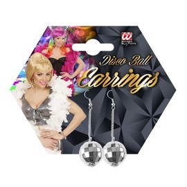 Widmann 03526 - Ohrringe Discokugel, Schmuck, Disco Fever, Karneval, Mottoparty