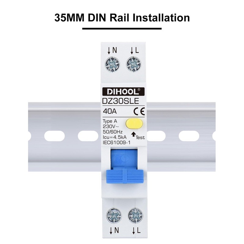 DIHOOL Type a RCBO ELCB RCD 18mm width Circuit Breaker(30mA