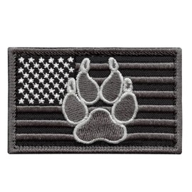 ACU USA American Flag K-9 Police Dog Handler Subdued Morale Tactical Embroidery Fastener Patch