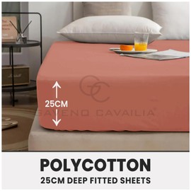 Comfy King Fitted Sheet, Wrinkle Free Plain Bedding Percale Fitted Bedsheet, Polycotton King Size Fitted Sheets, Blush Pink