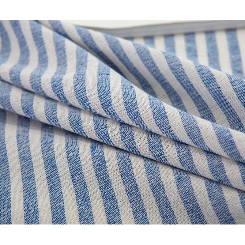Plenmor Cotton Linen Table Cloth Stripe Tassel Square Tablecloth Dust-Proof
