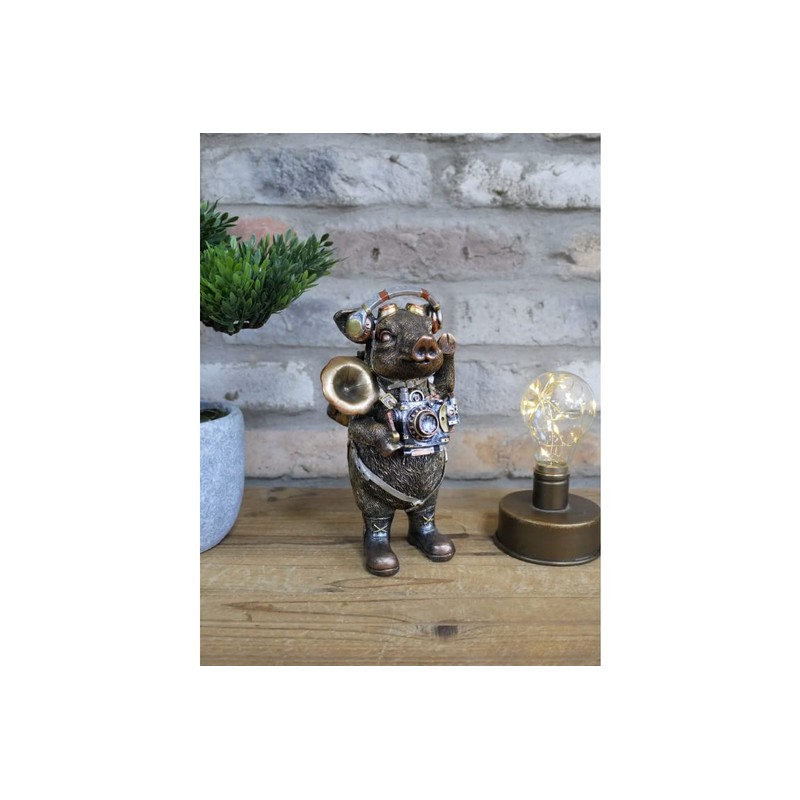 Venture Vehicles Ltd Steampunk Style Gold Pig Decorative Ornament |