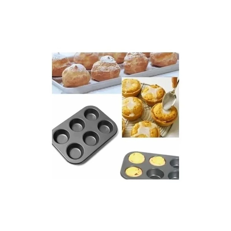 Total Supplier Molde Metálico Antiadherente Para Hornear 6 Cupcakes