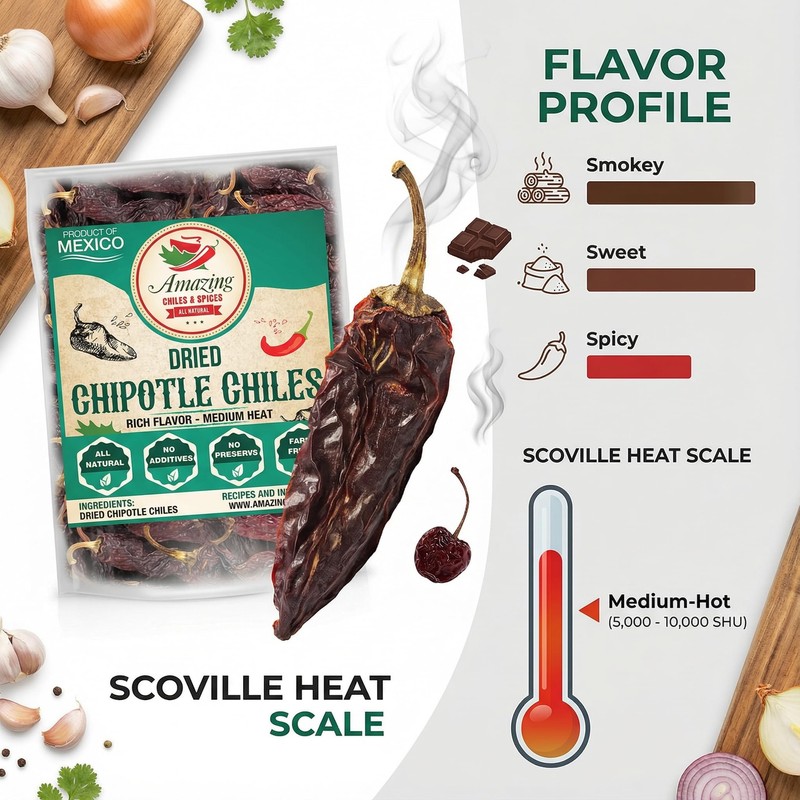Dried Chipotle Morita Chile Peppers 16 oz – Robust Smokey