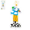 Cartoon Story Birthday Candle Blue Sky White Cloud Rocket Candle