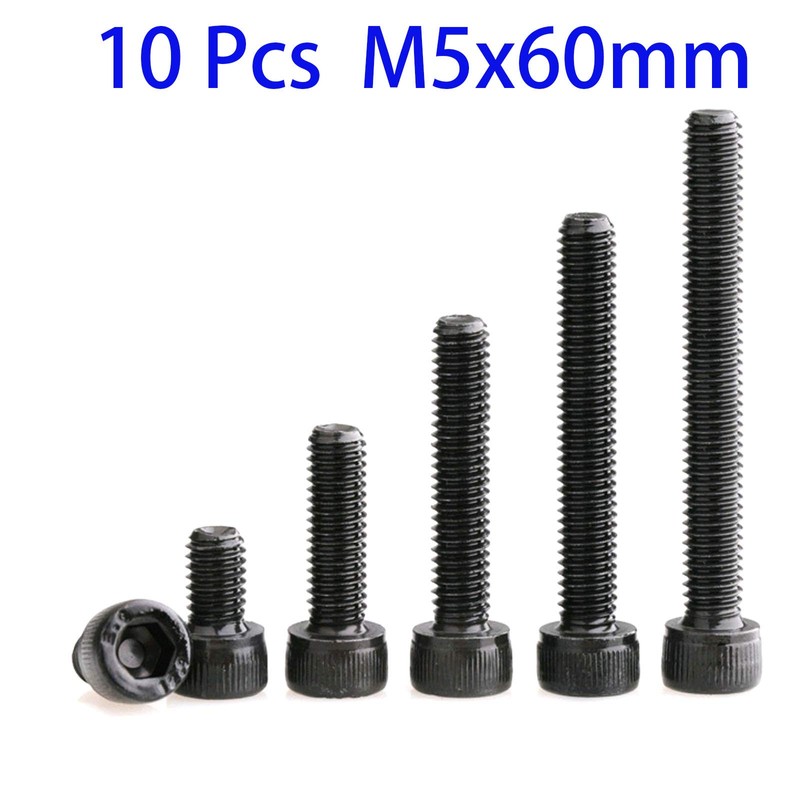 10 Pcs M5-0.8 x 60mm Hex Socket Head Cap Screws,