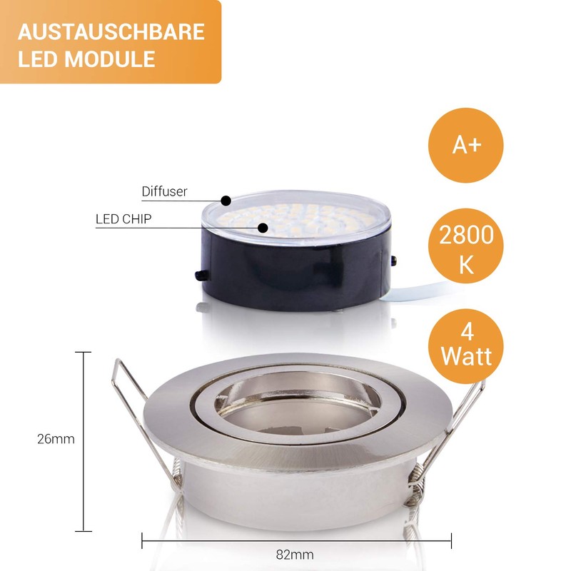Ultra-flat, Recessed LED Spotlight, Great Design, Warm White, Cool White,