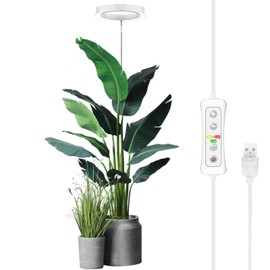 yadoker Plant Grow Light, LED Growing Light Full Spectrum for Indoor Plants,Height Adjustable, Automatic Timer, 5V Low Safe Voltage,Idea for Large Plant Light
